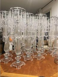 table centre UK - 70cm Tall Crystal Wedding Centerpiece Acrylic Flower Stand Centre Table Event Marriage Decoration chandelier 10PCS LOT