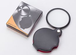 Portable Mini Black 50mm 8x Hand-Hold Reading Magnifying Magnifier Lens Glass Foldable Jewellery Loop Jewellery Loupes with retail package box