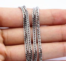 free ship Jewellery 10pcs Lot High Quality stainless steel silver thin 4mm Double Curb Link chain necklace Fashion Jewellery Women 18-32''