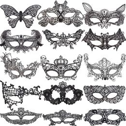 Lace Halloween Masks Lovely Party Venetian Masquerade Decorations Half Face Lily Woman Lady Sexy Mardi Gras Masks For Xmas Day