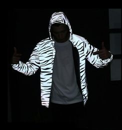 Spring and Autumn King Kayan West Man Jacket Tide Plate Zebra 3M Reflective Jackets Winner Luminous Jackets