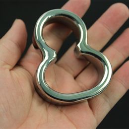 Stainless Steel Cockrings Heavy Scrotum Pendant Calabash Type Penis Casing Sleeve Ring Metal Cock Rings Sex Toys for Men BB2-2-115