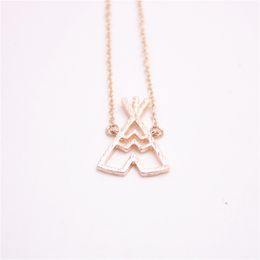 Fashion tent pendant necklaces Very beautiful geometric tent pendant necklaces for women A vintage thatched cottage necklaces