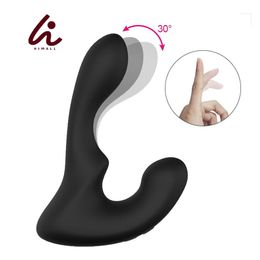 HIMALL 2*9 Mode 30 Degree Rotating Vibration Male Prostate Massager G-Spot Stimulate Vibrator Butt Plugs Anal Sex Toys For Men Y1892803