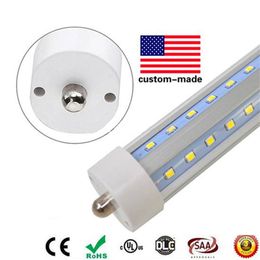 T8 V-Shaped Led Tube Cooler Light 4ft 5ft 6ft 8 ft Single Pin fa8 Led Light Tubes 270 Angle Double Sides US Stock