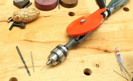 Free Shipping 1PCS 1/4" 3/8" Multifuctional Mini Home Use Woodworking Universal Manual Drilling Egg-beater Type Hand Drill