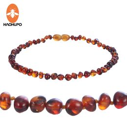 Cognac Natural Amber Necklace for Baby Adult Baroque Baltic Amber Beads Jewelry Natural Stone Collar Supplier 7 Colors