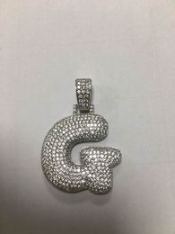 Never Fade 925 Sterling Sliver A-Z Custom Name Letters Sliver Iced out Necklaces & Pendant Charm For Cubic Zircon Rope Chain Hip Hop