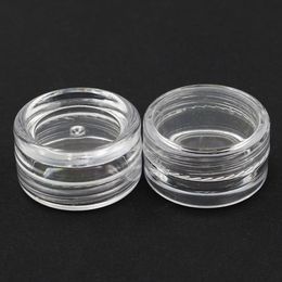 Hot sell 3ML Clear Base Empty Plastic Container Jars Pot 3Gram Size For Cosmetic Cream Eye Shadow Nails Powder Jewelry