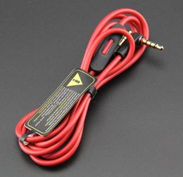 Red Replacement 3.5mm Control Talk Cables Aux Cable For Beat Headphones Studio Solo Pro Mixr with Mic Remote Cables
