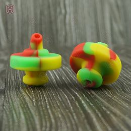 DHL 34mm OD Coloured Silicone UFO carb cap dome for Quartz banger Nails glass water pipes, dab oil rigs glass bong