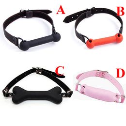 Sex Adult Bondage,Silicone Dog Bone Gag ,BDSM Ball Gags Restraints Straps for Couple,Role Play Kit Sex Toys Y18102405