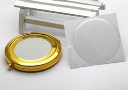 70mm Blank Gold Compact Mirror DIY Metal Pocket Mirror DIY set #M070KG 100 pieces/lot FREE SHIPPING