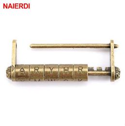 NEW NAIERDI Zinc Alloy Antique Bronze Retro Combination Lock 5 Letter Password Lock Jewellery Box Padlock for Wooden Suitcase Drawer