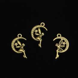 109pcs Zinc Alloy Charms Antique Bronze Plated fairy angel moon star Charms for Jewellery Making DIY Handmade Pendants 25*14mm