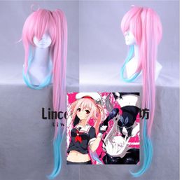 Kantai collection pink Blue gradient Cosplay Hair Wig