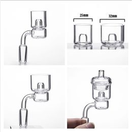 DHL Quartz Banger With Replaceable Bowl Domeless Removeable Quartz nail 2 Sizes of Dish Dia 25mm 32mm Joint 10mm 14mm 18mm for Glass bongs