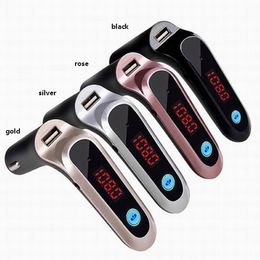 Hands Free Wireless Bluetooth Car FM Transmitter S7 AUX Modulator Car Kit MP3 Player SD USB Charger 60PCS/LOT