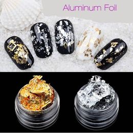 New Nail Art Decorations Aluminum Foil Nail Stickers 1pc UV Gel Nail Art Accessories DIY Gold Silver Sticker Manicure Tool