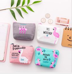 Canavas Flamingo Coin purse Creative women chidlren small change purses cartoon animals wallet money change bag student best gift