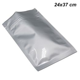 50 Pieces Silver 24x37 cm Foil Mylar Food Grade Resealable Storage Packing Bag for Snack Tea Nuts Aluminum Foil Self Sealing Packing Pouches