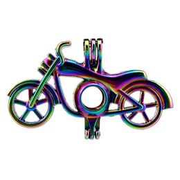 10pcs/lot Rainbow Colour Bicycle Bike Beads Cage Locket Pendant Diffuser Aromatherapy Perfume Essential Oils Diffuser Floating Pom