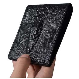 Crocodile skin wallet crocodile clutch purse hidden pocket wallet leather men wallet billeteras masculinas porta moedas