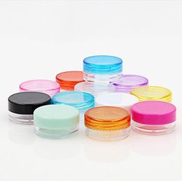 3g Mini Travel Refillable plastic cosmetic make up cream jar sample display square cream bottle Containers PS material