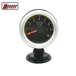 Dragon gauge 52mm Auto Car carbon Tattoos brand white background light Tachometer gauge Metre +pods 0-8000 RPM