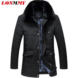 LONMMY 6XL 7XL Winter jacket men casual Parkas Fur collar Cotton clothing Warm mens jackets and coats Long style 2018 Autumn C18111201