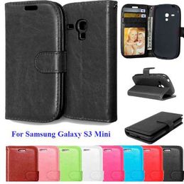 i8190 Cases For Samsung Galaxy S3 Mini Cell Phone Case With Card Holder Stand PU Leather Book Cover For Galaxy S3Mini Coque