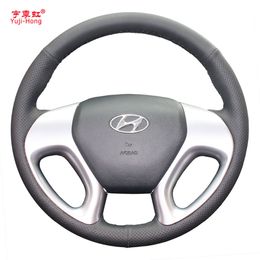 Yuji-Hong Artificial Leather Car Steeering Wheel Covers Case for Hyundai ix35 2010-2015 Hand-stitched Steering Cover