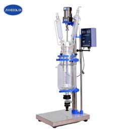 ZOIBKD Lab Supplies 5L University Chemical Laboratory Double-layer Jacket Glass Reactor Borosilicate Vacuum Glass-Reactor Vessel