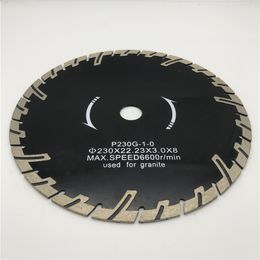 protective teeth saw blade 9 inch 230 mm hot press high quality turbo diamond disc cutting stone granite Arbour 22 23 mm 2 pcs lot