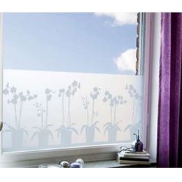 Non-adhesive Window Film Long-lasting Quick DIY 45 x 200 cm Easily Remove Etched Butterfly Orchid Decoration for UV