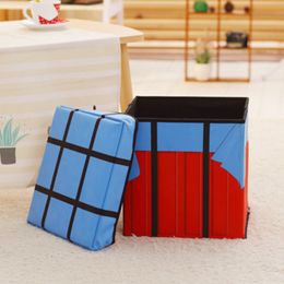 Creative Storage Box Player Battlegrounds Air Drop Plush Gift Household Organiser Stool Cloth Toy Storage Bins