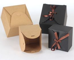 100pcs/lot 9*9*6cm 12*12*9cm Kraft Paper Pillow Candy Box Wedding Favors Gift Candy Boxes Home Party Birthday Supply