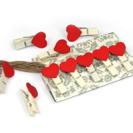 Mini Wooden Scratch Clip Easy To Use Message Clothespin Love Heart Shaped Clothes Photo Paper Peg Pin Portable 4 8zr3 BB