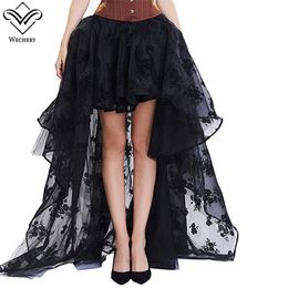 Women's Skirt Gothic Tulle Charming Skirt Steampunk Maxi Lace Floral Ball Gown Vintage Shows Dance Party Corset tassel fluffy Dress