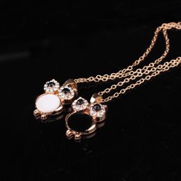 Pretty Owl Necklaces Beautifully Luxury Shell Crystal Necklace Collier Collares Long Chain Maxi Necklace