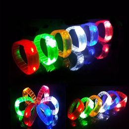 Hot Newest Music Activated Sound Control Led Flashing Bracelet Light Up Bangle Wristband Night Club Activity Party Bar Disco Cheer new
