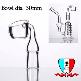 4mm Thick Quartz Banger Smoking Accessories Bigger Bowl Monster Bowl XXL Polished Joint 90 Degree 10mm, 14mm, 19mm Female Fitting