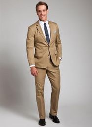 Hot Selling Groomsmen Notch Lapel Groom Tuxedos Khaki Men Suits Wedding/Prom Best Man Blazer ( Jacket+Pants+Tie ) A326