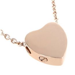 Simple Small Heart Cremation Urn Pendant Ashes Memorial Necklace 316 stainless steel with Funnel Filler Kit