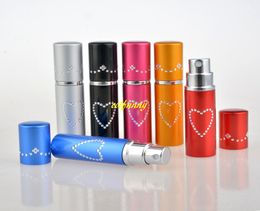 10pcs/lot 5ML Portable Perfume Sprayer Bottle Point drill love Empty Perfume Bottle Makeup Container Spray Bottles