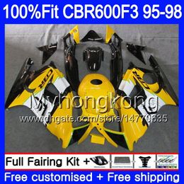 Injection For HONDA CBR 600F3 CBR600RR CBR600F3 1995 1996 1997 1998 2MY57 CBR600 F3 FS CBR600FS CBR 600 F3 95 96 97 98 stock yellow Fairing