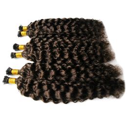 Mongolian afro Kinky Curly Human Hair I Tip Hair Extension 300S Keratin Stick Tip Hair Extensions 300g Unprocessed Virgin Brazilian 10"-26"