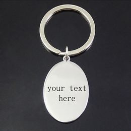 Qilmily Custom Personalized Engraved Key Chains Stainless Steel Engraving Name Dog Tag Key Rings Jewelry Gifts