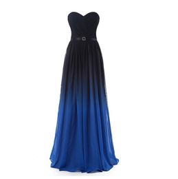 2018 Fashion Sweetheart Chiffon A-Line Long Prom Dresses With Sash Pleat Plus Size Party Dresses Formal Gowns Vestido De Festa BP07