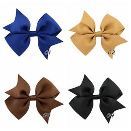 20pcs 3.5'' Grosgrain Ribbon Bows WITH Alligator Hair Clips Boutique Bows Hairpins Girls' Hair Accessories HD565